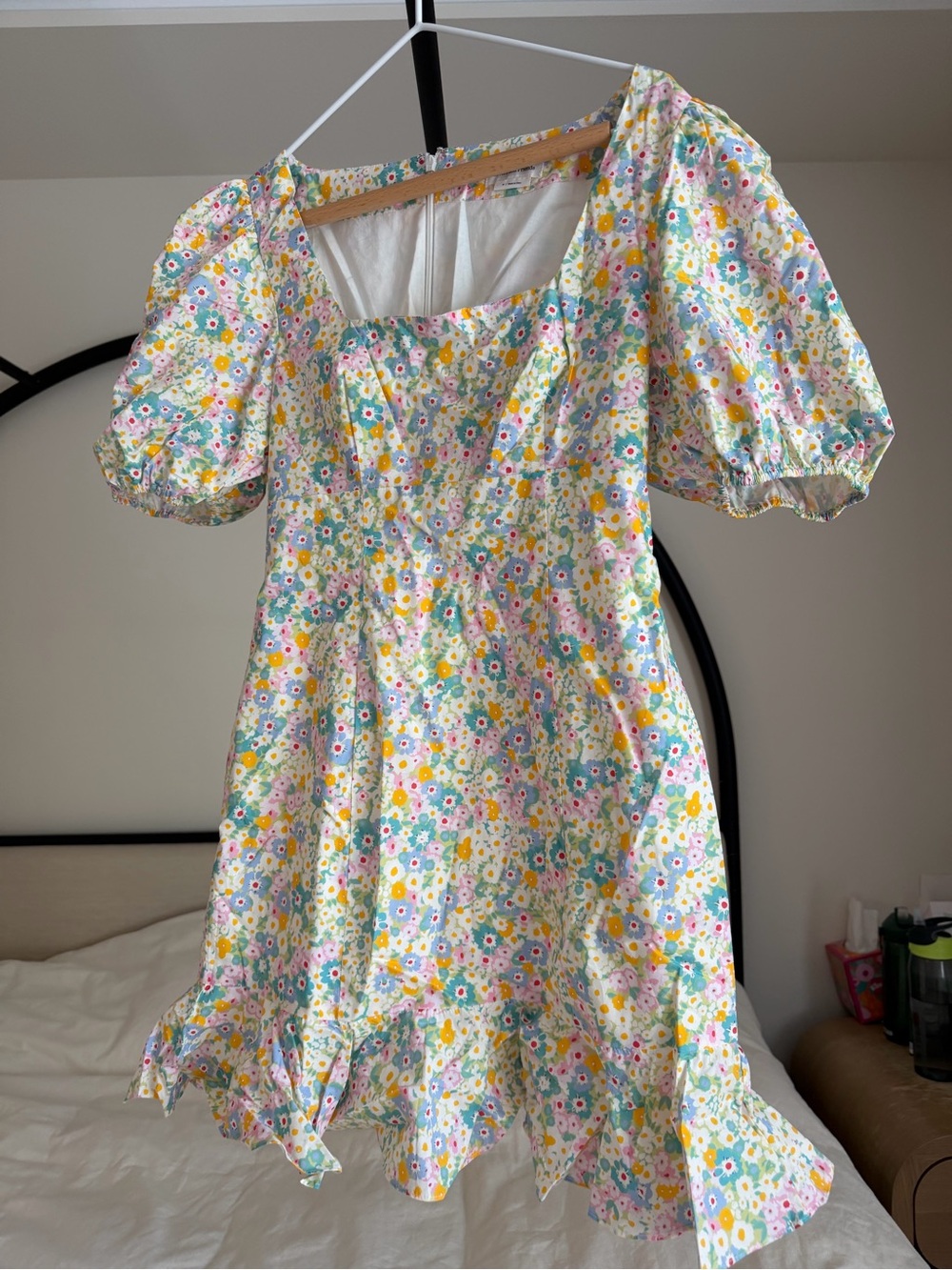 Lovers + Friends Pastel Floral Puff-Sleeve Mini Dress